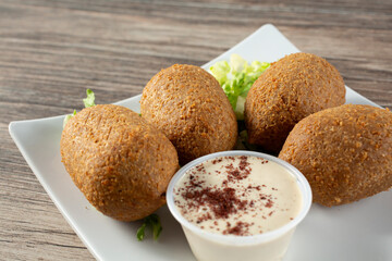 A view of a kibbeh dish.