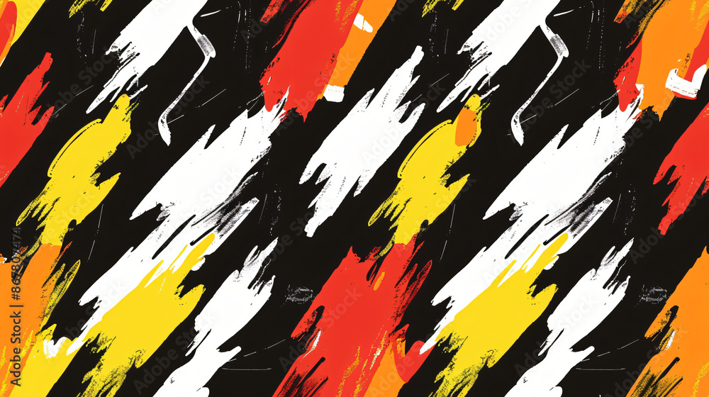 Poster Colorful brush strokes creating a seamless modern abstract background pattern