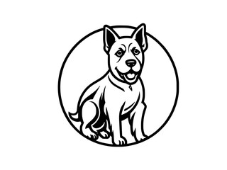 Intricate Black and White Dog Portrait. Detailed Line Art Illustration Capturing the Essence of Canine Features with Realistic Expressions and Hand-Drawn Precision in a Monochrome Animal Headshot for 