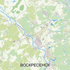 Voskresensk, Russia map poster art