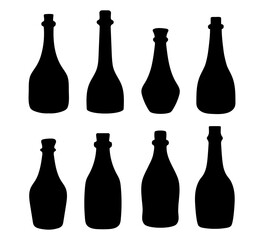 Bottle Silhouettes a white background.