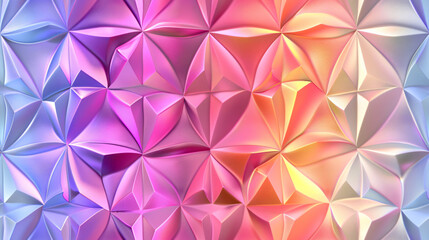 Colorful geometric background forming an optical illusion with triangles and light effects