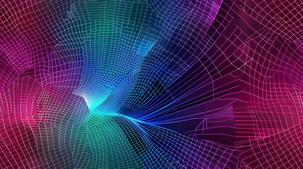 Obraz premium Abstract 3d surface is deforming in virtual space, computer generated futuristic background