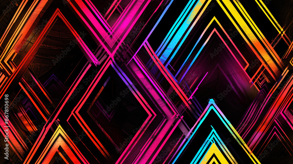 Poster Modern geometric pattern with colorful lines in abstract background design