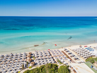 Estate a Porto Cesareo: Vista Aerea sulla Spiaggia di Torre Lapillo - Salento, Puglia, Lecce, Italia