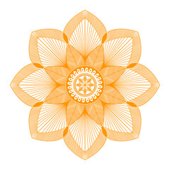Gold Flowers Mandala Art