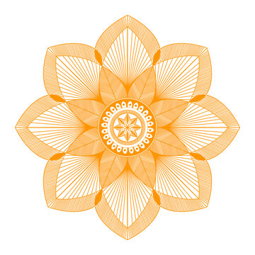 Gold Flowers Mandala Art