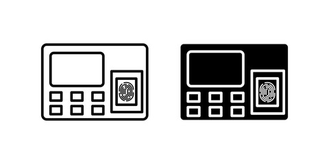 Attendance machine icon set. sign for mobile concept and web design color editable