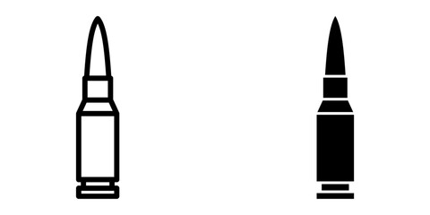 bullet icon set. Weapon ammo sign color editable