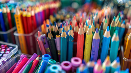 Obraz premium School supplies for all ages! Find everything from pencils to notebooks for any subject or grade level.