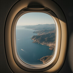 Naklejka premium view from airplane window