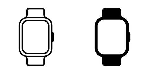smartwatch icon set. simple icon. vector illustration color editable