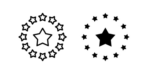 Stars in circle icon set vector illustration graphic design color editable