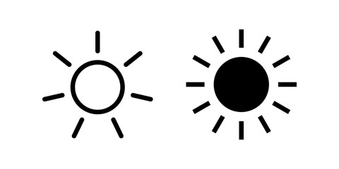Sun icon set. sign for mobile concept and web design color editable