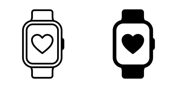 smartwatch icon set. simple icon. vector illustration color editable