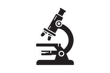 Laboratory Practice Line Icon Design. Microscope. Laboratory equipment vector silhouette illustration