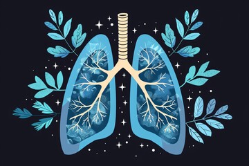 Healthy lungs and plants. World Lung Day. World Tuberculosis and COPD Day. World no tobacco day campaign. Lung cancer awareness month. Earth day, world health and environment concept