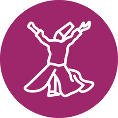 sufi whirling dervish Vector Line White Circles Multicolors