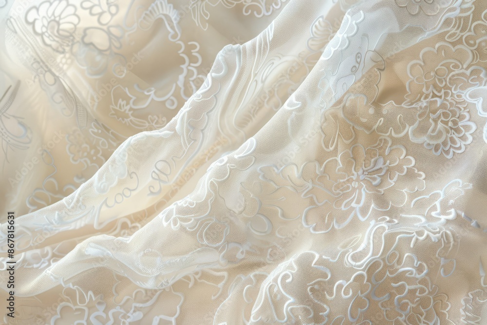 Poster creating a serene atmosphere, delicate patterns and soft colors combine to evoke elegance and calmne