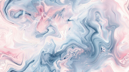 Obraz premium Abstract alcohol ink fluid art painting with a blend of pink, blue, and white colors