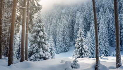 Naklejka premium snow covered trees in winter