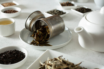 A view of an open tea infuser.