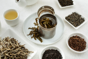 A view of an metal tea infuser.