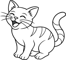 Obraz premium A cat is smiling and making a funny face