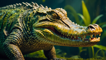 Fototapeta premium Stunning caiman crocodile Brazil