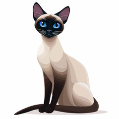 a vector image of a Siamese cat