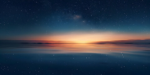 Seascape at night with stars