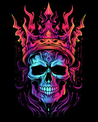 Skull with crown lurked in the shadows