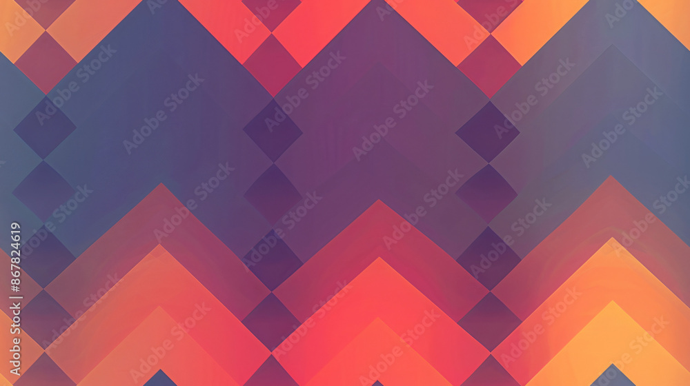 Aufkleber Seamless pattern of colorful triangles and squares in an abstract geometric background