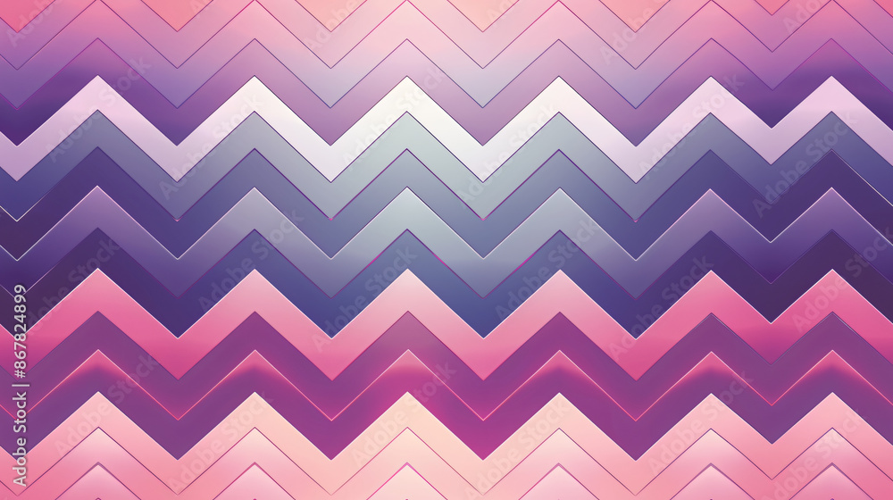 Poster zigzag design with a seamless pink and purple chevron pattern