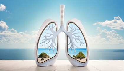 Poumons humains respirant l'air pur