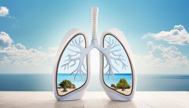 Poumons humains respirant l'air pur