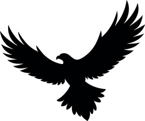 Obraz premium A black and white drawing of an eagle with its wings spread out