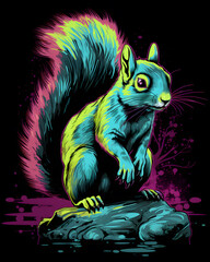 Obraz premium Squirrel lurked in the shadows