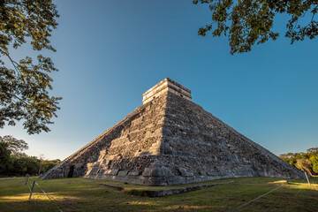 Chichen Itza archaeological site, Kukulkan Pyramid, one of the new 7 wonders in Yucatan, Mexico