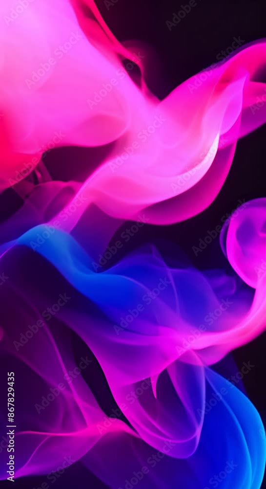 Poster neon smoke pink blue ambient on black background abstract blurred gradient mesh background in bright