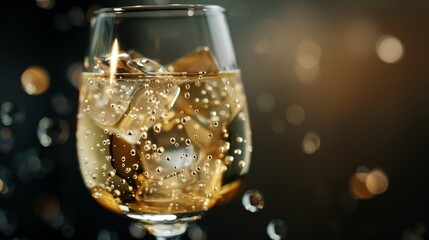 A chilled glass of white wine spritzer