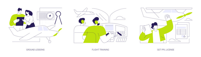 Private pilot courses abstract concept vector illustrations. © Visual Generation