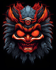 Tengu Mask lurked in the shadows