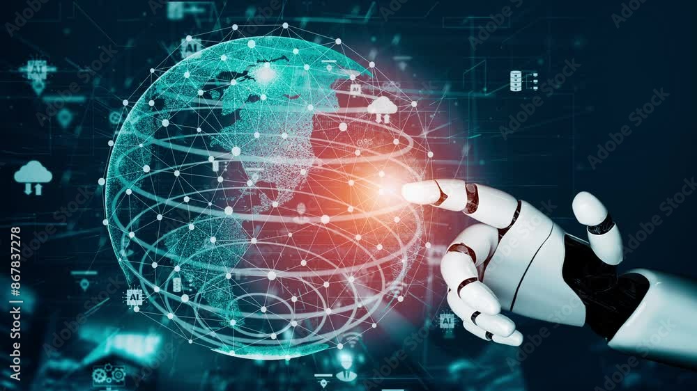 Aufkleber mlp futuristic robot artificial intelligence revolutionary ai technology development and machine lea