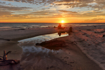 sunset on the beach at Cape San Blas, Florida.