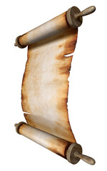Unfolded Vintage Roll of Parchment Background