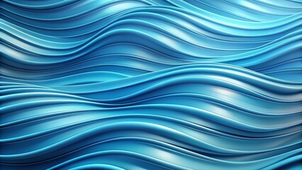 Abstract Blue Wavy Background - 3D Illustration