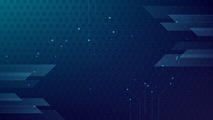 dark blue infinite tech background with dots pattern design
