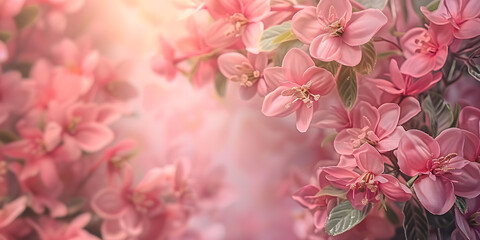Obraz premium Imagen de fondo hermoso paisaje de flores rosas ideal para portadas