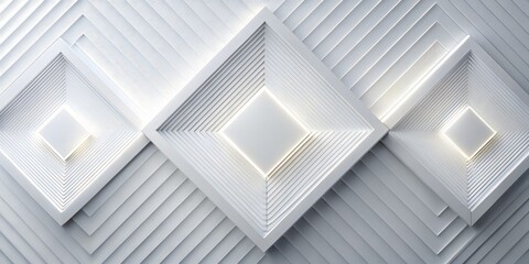 Abstract Geometric White Pattern with Light